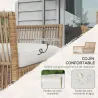 Juego de 4 Piezas Muebles de Terraza con 1 Sofá de 2 Plazas 2 Sillones y 1 Mesa de Centro con Encimera de Crista... - Ogal.Es