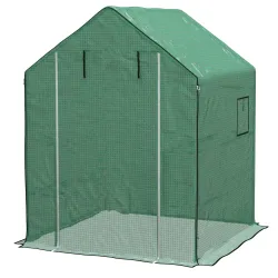Cubierta de Repuesto de Invernadero 140x143x190 cm con Ventana Puerta con Cremallera Anti-UV Protección de Plant... - Ogal.Es