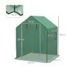 Cubierta de Repuesto de Invernadero 140x143x190 cm con Ventana Puerta con Cremallera Anti-UV Protección de Plant... - Ogal.Es