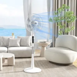 Ventilador de Pie con Mando a Distancia Oscilante 28 Velocidades 3 Modos Temporizador y Función Antimosquitos Bl... - Ogal.Es