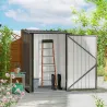 Caseta de Jardín Metálica 0,92 m² 100x103x160 cm con 1 Puerta y Cerradura para Almacenamiento de Herramientas Ma... - Ogal.Es