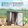 Caseta de Jardín Metálica 0,92 m² 100x103x160 cm con 1 Puerta y Cerradura para Almacenamiento de Herramientas Ma... - Ogal.Es