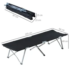Cama de Acampada Plegable de Tela Oxford 600D con Marco Metálico Carga 136 kg para Playa Senderismo 193x64x40 cm... - Ogal.Es