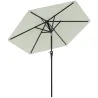 Sombrilla de Jardín Ø230x216 cm con Apertura Manual Ángulo Ajustable e Impermeable para Terraza Piscina Crema - Ogal.Es
