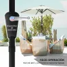 Sombrilla de Jardín Ø230x216 cm con Apertura Manual Ángulo Ajustable e Impermeable para Terraza Piscina Crema - Ogal.Es