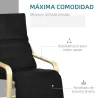 Sillón de Salón con Reposapiés Ajustable Butaca Tapizado en Tela para Oficina Dormitorio 66,5x94x100cm Negro - Ogal.Es