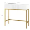 Mesa de Entrada con 2 Cajones y Patas de Acero Antivuelco Mueble de Recibidor para Salón Pasillo 80x31,5x75 cm B... - Ogal.Es