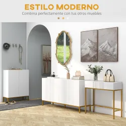 Mesa de Entrada con 2 Cajones y Patas de Acero Antivuelco Mueble de Recibidor para Salón Pasillo 80x31,5x75 cm B... - Ogal.Es