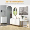 Mesa de Entrada con 2 Cajones y Patas de Acero Antivuelco Mueble de Recibidor para Salón Pasillo 80x31,5x75 cm B... - Ogal.Es