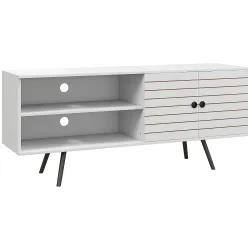 Mueble de TV para Televisores de 65 Pulgadas Moderno con 2 Estantes Abiertos y 1 Estante Ajustable 145x38x65 cm ... - Ogal.Es