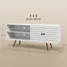 Mueble de TV para Televisores de 65 Pulgadas Moderno con 2 Estantes Abiertos y 1 Estante Ajustable 145x38x65 cm ... - Ogal.Es