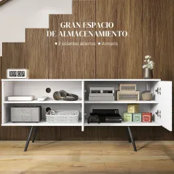 Mueble de TV para Televisores de 65 Pulgadas Moderno con 2 Estantes Abiertos y 1 Estante Ajustable 145x38x65 cm ... - Ogal.Es