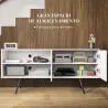 Mueble de TV para Televisores de 65 Pulgadas Moderno con 2 Estantes Abiertos y 1 Estante Ajustable 145x38x65 cm ... - Ogal.Es