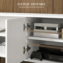 Mueble de TV para Televisores de 65 Pulgadas Moderno con 2 Estantes Abiertos y 1 Estante Ajustable 145x38x65 cm ... - Ogal.Es