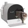 Arenero para Gatos Caja de Arena Cerrada para Gatos con Bandeja Extraíble Pala y Filtro 43x44x47 cm Gris - Ogal.Es