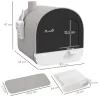 Arenero para Gatos Caja de Arena Cerrada para Gatos con Bandeja Extraíble Pala y Filtro 43x44x47 cm Gris - Ogal.Es