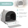 Arenero para Gatos Caja de Arena Cerrada para Gatos con Bandeja Extraíble Pala y Filtro 43x44x47 cm Gris - Ogal.Es
