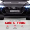 Coche de Batería para Niños 12V Audi E-tron con Mando a Distancia Faros Bocina Música Velocidad 3-5 km/h Negro - Ogal.Es