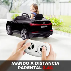 Coche de Batería para Niños 12V Audi E-tron con Mando a Distancia Faros Bocina Música Velocidad 3-5 km/h Negro - Ogal.Es