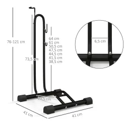 Aparcamiento para Bicicletas Vertical y Horizontal con Ganchos Ajustables para Bicicletas de 24-29 Pulgadas y 70... - Ogal.Es