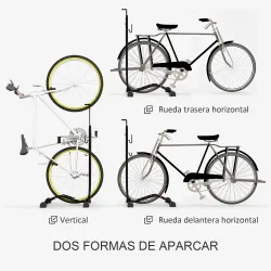 Aparcamiento para Bicicletas Vertical y Horizontal con Ganchos Ajustables para Bicicletas de 24-29 Pulgadas y 70... - Ogal.Es