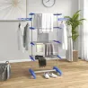 Tendedero Vertical de 4 Niveles con 6 Ruedas 2 Laterales Abatibles Estantes Ajustables y Marco de Acero Inoxidab... - Ogal.Es