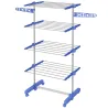 Tendedero Vertical de 4 Niveles con 6 Ruedas 2 Laterales Abatibles Estantes Ajustables y Marco de Acero Inoxidab... - Ogal.Es