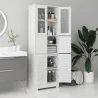 Mueble Auxiliar de Baño con 6 Puertas Estantes Ajustables Antivuelco Armario de Baño Moderno 60x30x170,5 cm Blanco - Ogal.Es