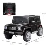 Coche Eléctrico para Niños de Batería 12 V BENZ G500 con Control Remoto Música Bocina 3-5 km/h Carga 30 kg Negro - Ogal.Es