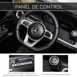 Coche Eléctrico para Niños de Batería 12 V BENZ G500 con Control Remoto Música Bocina 3-5 km/h Carga 30 kg Negro - Ogal.Es
