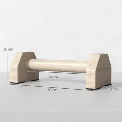 Barras Paralelas de Madera con Alfombra Antideslizante para Entrenamiento en Gimnasio Hogar 30x13x10 cm Natural - Ogal.Es
