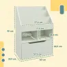 Estantería Infantil de Madera con 3 Compartimentos 2 Cubos y Cajón Móvil con 4 Ruedas 60x29,9x90 cm Verde - Ogal.Es