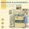 Estantería Infantil de Madera con 3 Compartimentos 2 Cubos y Cajón Móvil con 4 Ruedas 60x29,9x90 cm Verde - Ogal.Es
