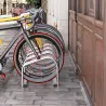 Aparcamiento para 4 Bicicletas Soporte de Acero para Aparcar Bicicletas en el Suelo o Pared 110x33x27 cm Plata - Ogal.Es