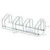 Aparcamiento para 4 Bicicletas Soporte de Acero para Aparcar Bicicletas en el Suelo o Pared 110x33x27 cm Plata - Ogal.Es