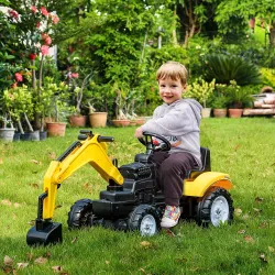 Tractor a Pedales para Niños de +3 Años con Pala Delantera y Bocina Carga 35kg Tractor Infantil 107x42x71 cm Ama... - Ogal.Es