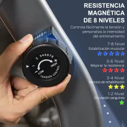 Bicicleta Estática con Respaldo 8 Niveles de Resistencia Magnética Longitud Ajustable Pantalla LCD para Casa Gris - Ogal.Es