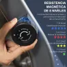Bicicleta Estática con Respaldo 8 Niveles de Resistencia Magnética Longitud Ajustable Pantalla LCD para Casa Gris - Ogal.Es