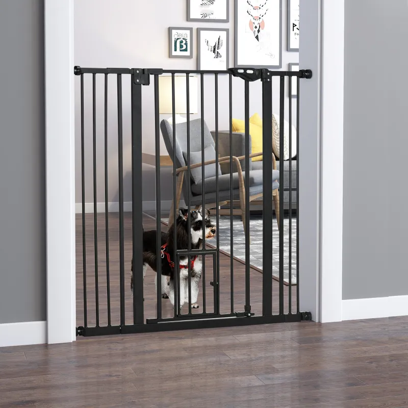 Barrera de Seguridad Extensible con Puerta Pequeña Cierre Automático y Sistema de Doble Bloqueo 74-101x104,1 cm ... - Ogal.Es