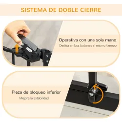 Barrera de Seguridad Extensible con Puerta Pequeña Cierre Automático y Sistema de Doble Bloqueo 74-101x104,1 cm ... - Ogal.Es