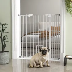 Barrera de Seguridad Extensible con Puerta Pequeña Cierre Automático y Sistema de Doble Bloqueo 74-101x104,1 cm ... - Ogal.Es