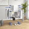 Tendedero Vertical de 3 Niveles con 6 Ruedas 2 Laterales Abatibles Estantes Ajustables y Marco de Acero Inoxidab... - Ogal.Es