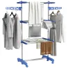 Tendedero Vertical de 3 Niveles con 6 Ruedas 2 Laterales Abatibles Estantes Ajustables y Marco de Acero Inoxidab... - Ogal.Es