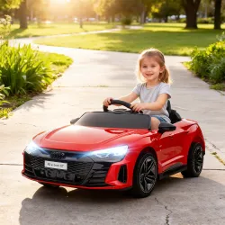 Coche Eléctrico para Niños de +3 Años AUDI RS e-tron GT Coche de Batería con Mando a Distancia 103x58x41 cm Rojo - Ogal.Es