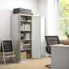 Archivador con Llave Estantes Ajustable Armario Archivador Metálico para Oficina Estudio Salón 80x40x180 cm Blanco - Ogal.Es