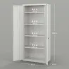 Archivador con Llave Estantes Ajustable Armario Archivador Metálico para Oficina Estudio Salón 80x40x180 cm Blanco - Ogal.Es