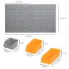 Estantería de Pared para Herramientas 95x54 cm con 28 Cajas Apilables y Diferentes Ganchos Gris y Naranja - Ogal.Es