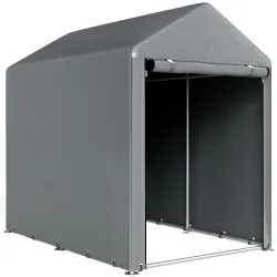 Carpa para Herramientas 1,2x1,8x1,65 m con 2 Habitaciones Puerta con Cremallera Impermeable Anti-UV Gris Oscuro - Ogal.Es