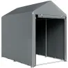 Carpa para Herramientas 1,2x1,8x1,65 m con 2 Habitaciones Puerta con Cremallera Impermeable Anti-UV Gris Oscuro - Ogal.Es