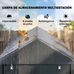 Carpa para Herramientas 1,2x1,8x1,65 m con 2 Habitaciones Puerta con Cremallera Impermeable Anti-UV Gris Oscuro - Ogal.Es